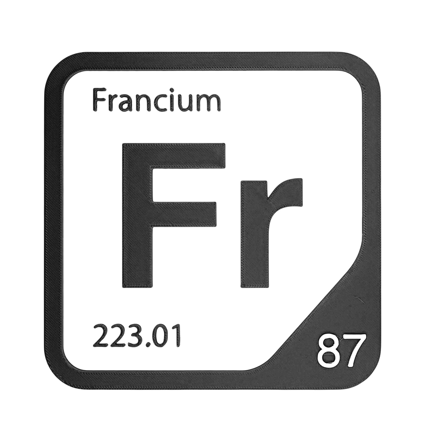 Francium periodic table Elemental Tile in Black