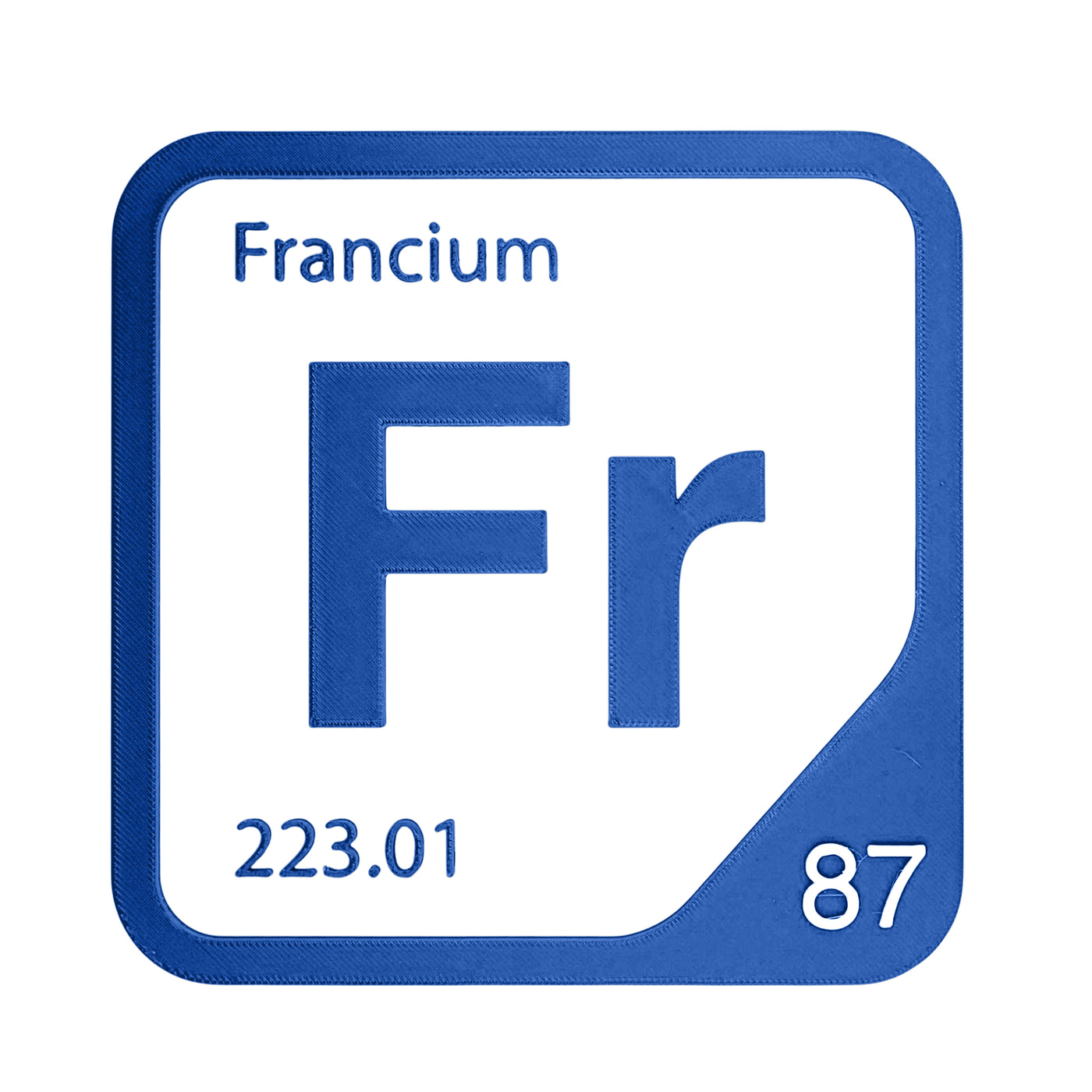 Francium periodic table Elemental Tile in Blue