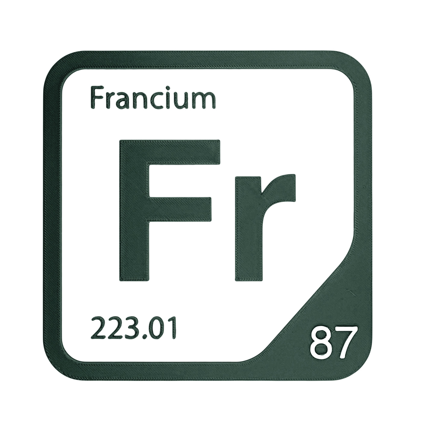 Francium periodic table Elemental Tile in Forest Green