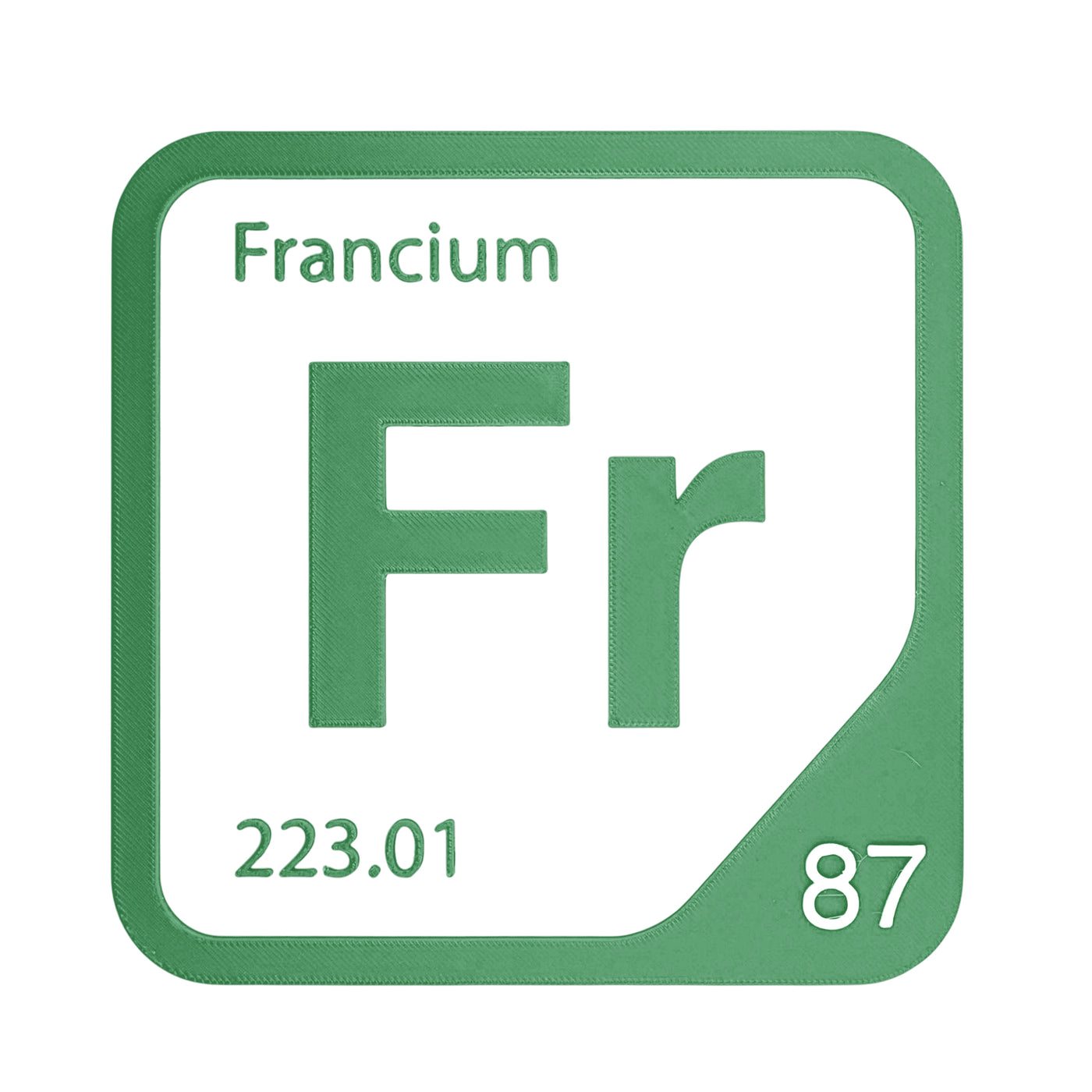 Francium periodic table Elemental Tile in Green