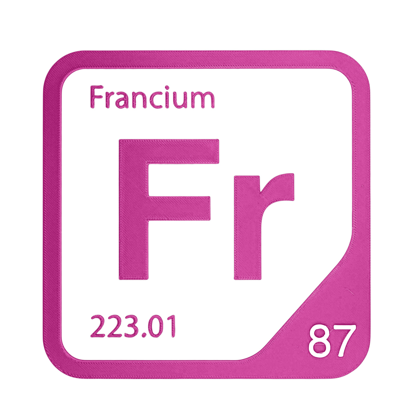 Francium periodic table Elemental Tile in Magenta