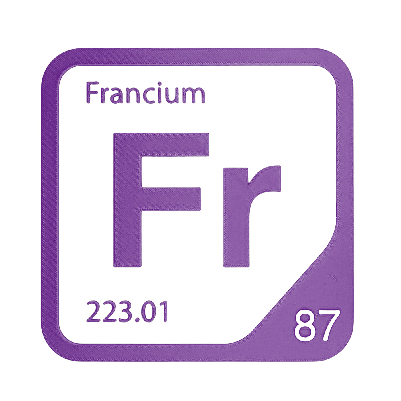 Francium periodic table Elemental Tile in Purple
