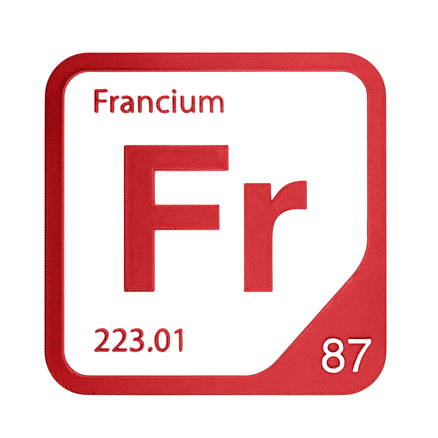 Francium periodic table Elemental Tile in Red