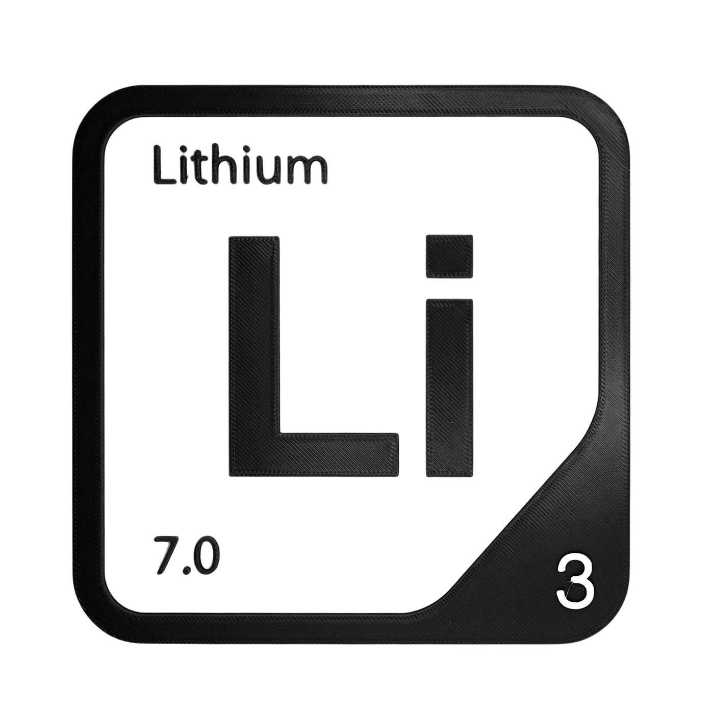 Lithium periodic table Elemental Tile in Black