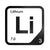Lithium periodic table Elemental Tile in Black
