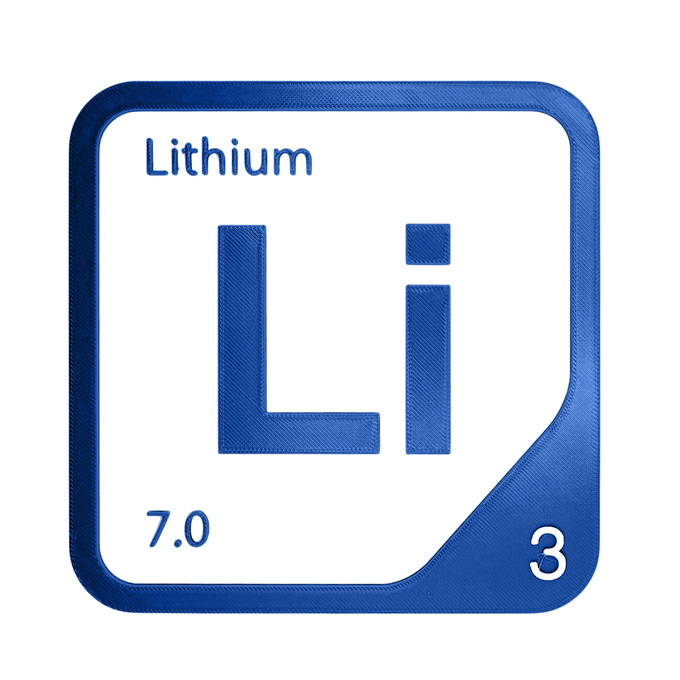 Lithium periodic table Elemental Tile in Blue