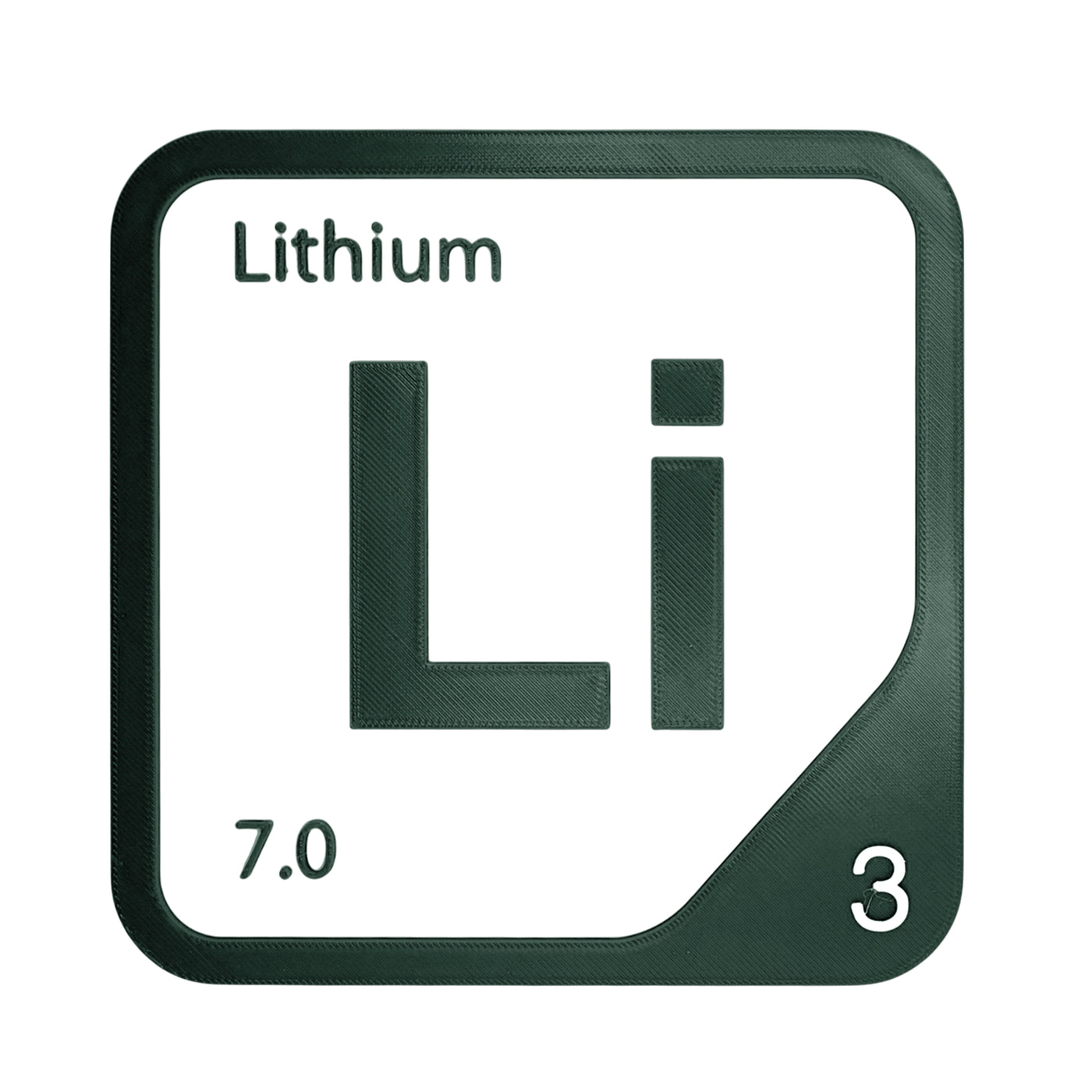 Lithium periodic table Elemental Tile in Forest Green