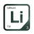 Lithium periodic table Elemental Tile in Forest Green