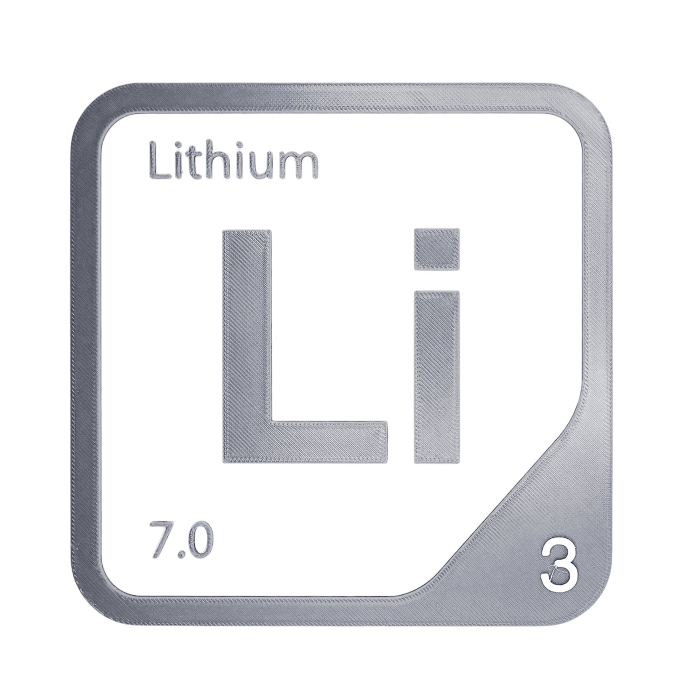 Lithium periodic table Elemental Tile in Gray