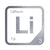 Lithium periodic table Elemental Tile in Gray