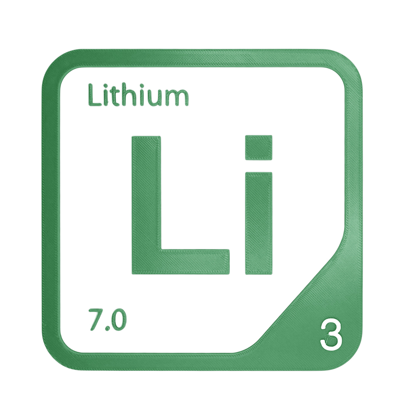 Lithium periodic table Elemental Tile in Green