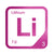 Lithium periodic table Elemental Tile in Magenta