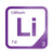 Lithium periodic table Elemental Tile in Purple