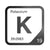 Potassium periodic table Elemental Tile in Black