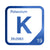 Potassium periodic table Elemental Tile in Blue
