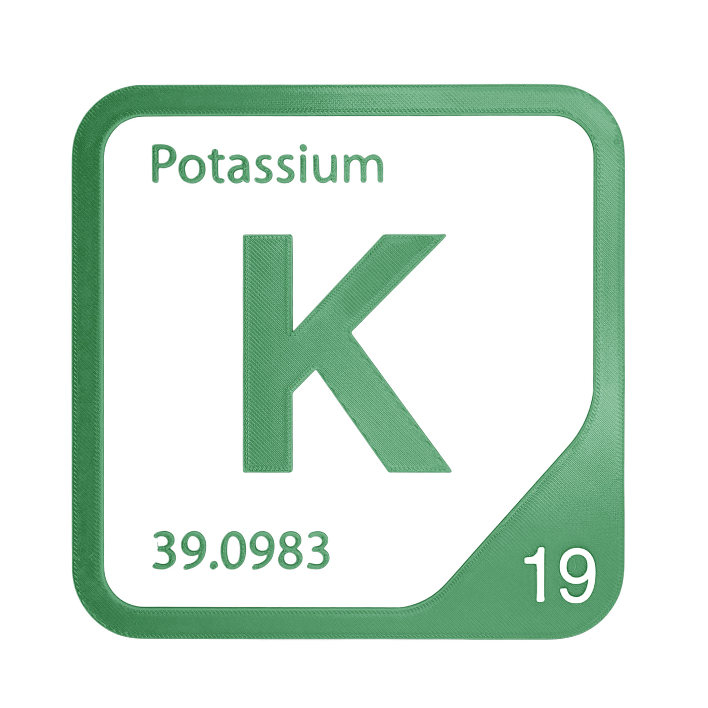 Potassium periodic table Elemental Tile in Green