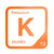 Potassium periodic table Elemental Tile in Orange