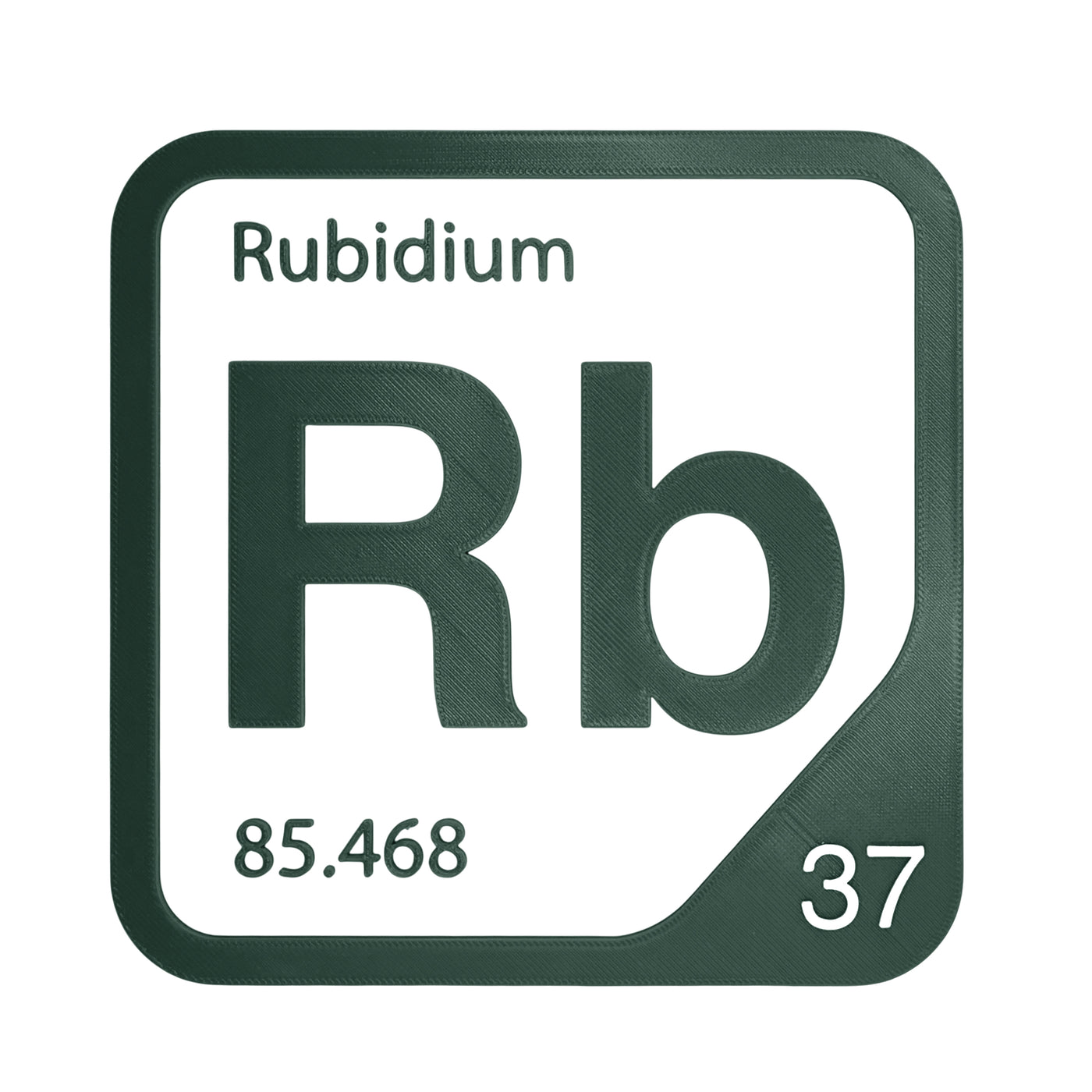 Rubidium periodic table Elemental Tile in Forest Green