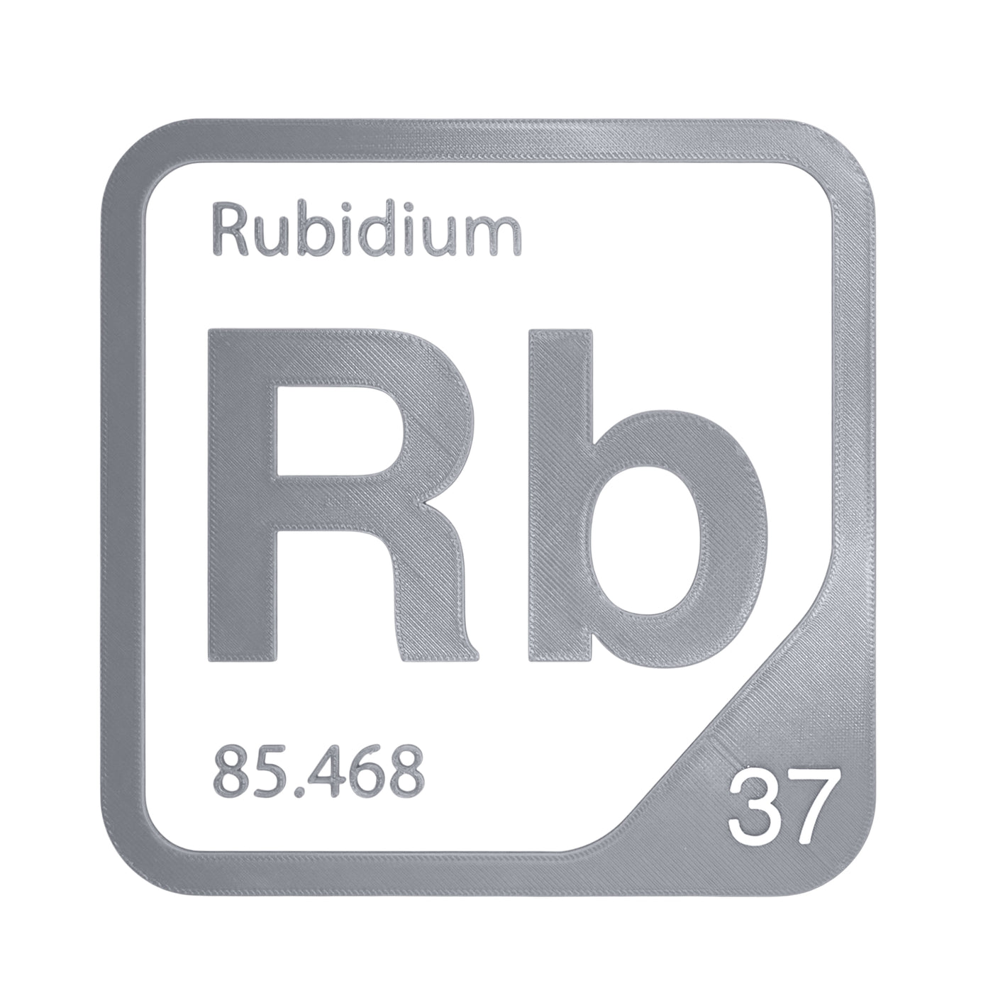Rubidium periodic table Elemental Tile in Gray