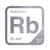 Rubidium periodic table Elemental Tile in Gray