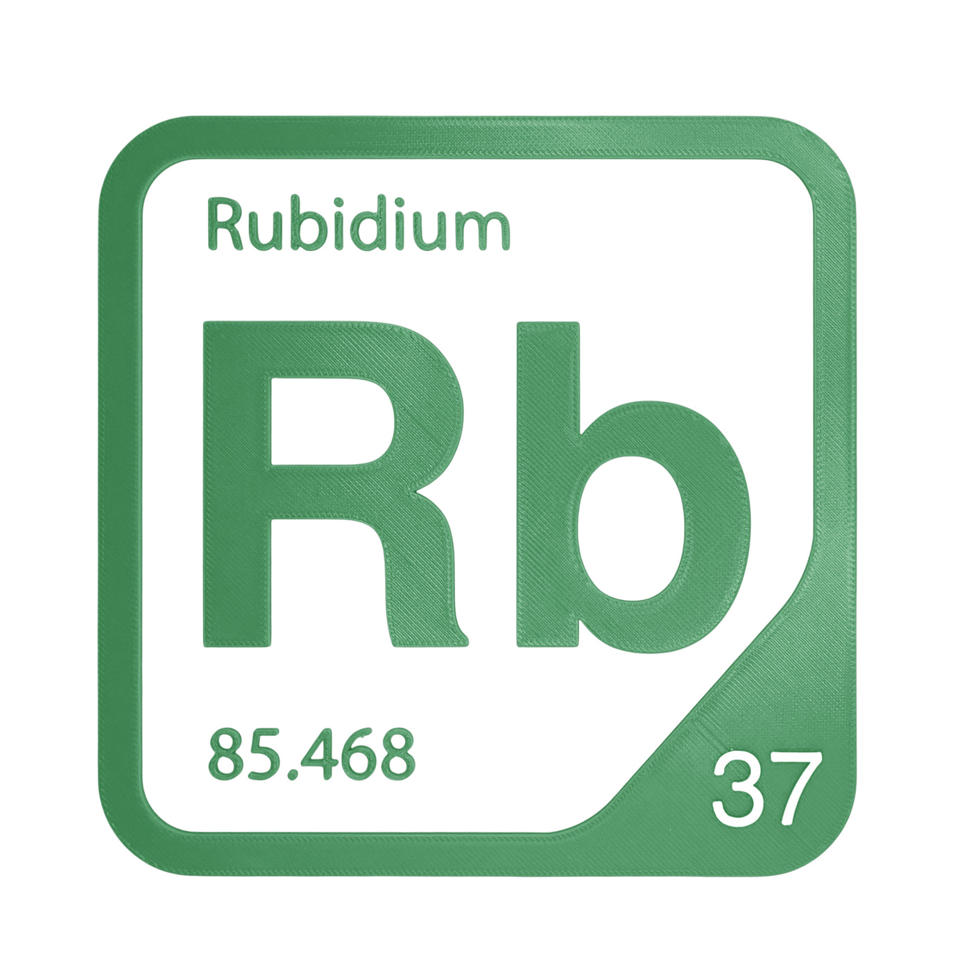 Rubidium periodic table Elemental Tile in Green