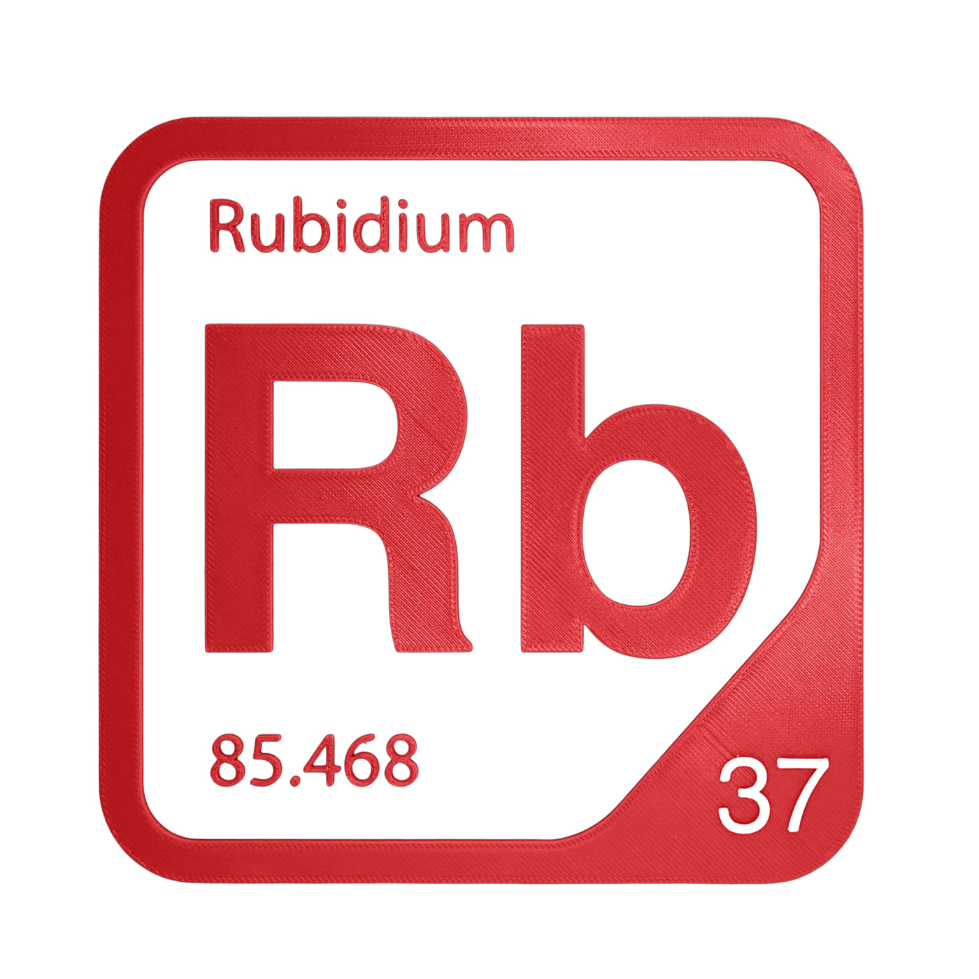 Rubidium periodic table Elemental Tile in Red