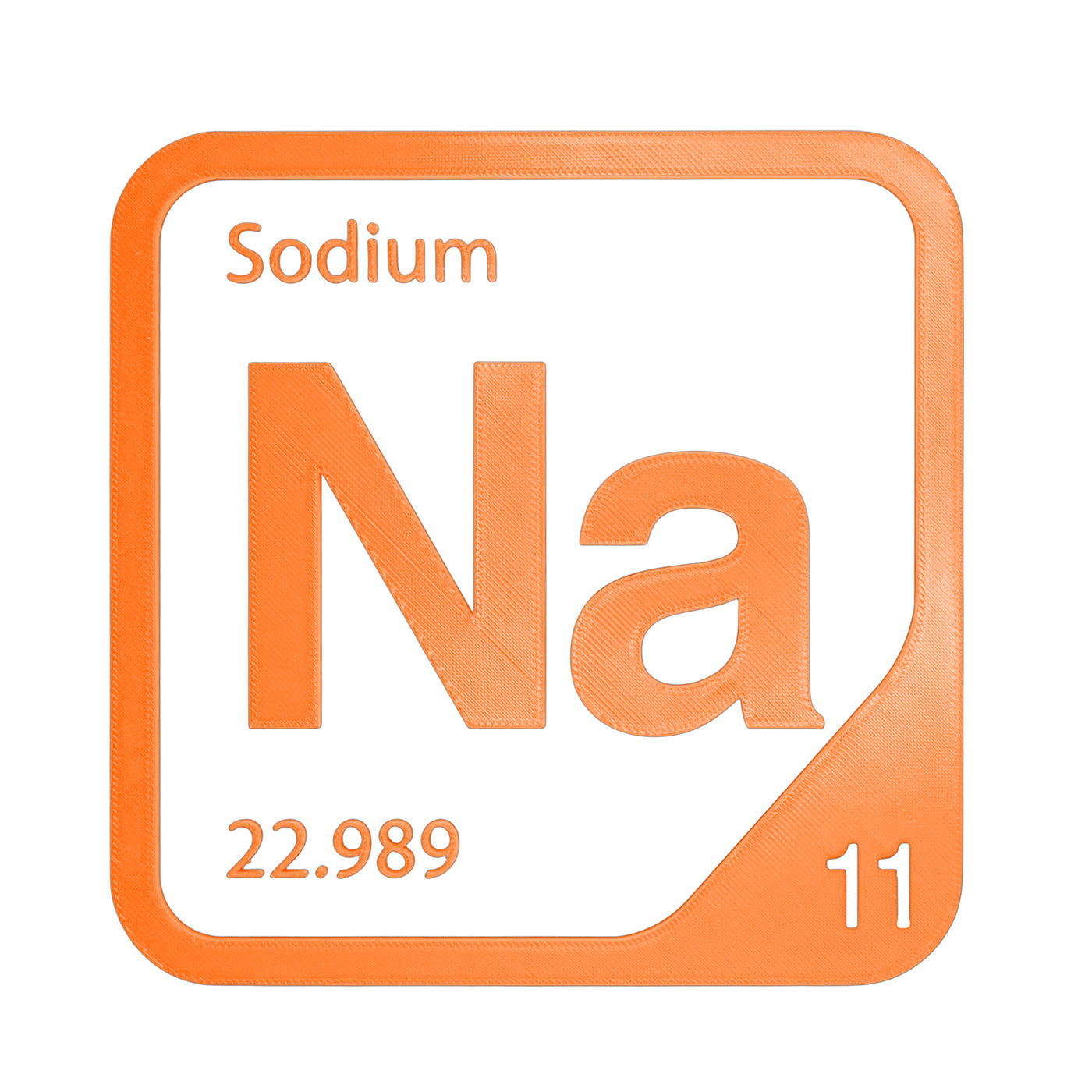 Sodium periodic table Elemental Tile in Orange