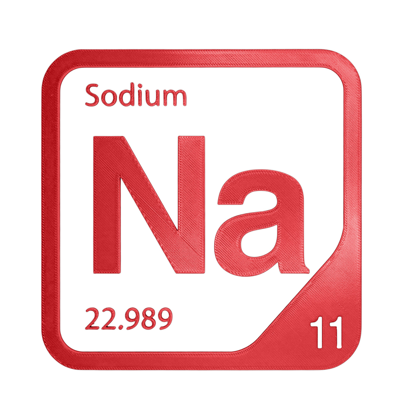Sodium periodic table Elemental Tile in Red