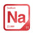 Sodium periodic table Elemental Tile in Red