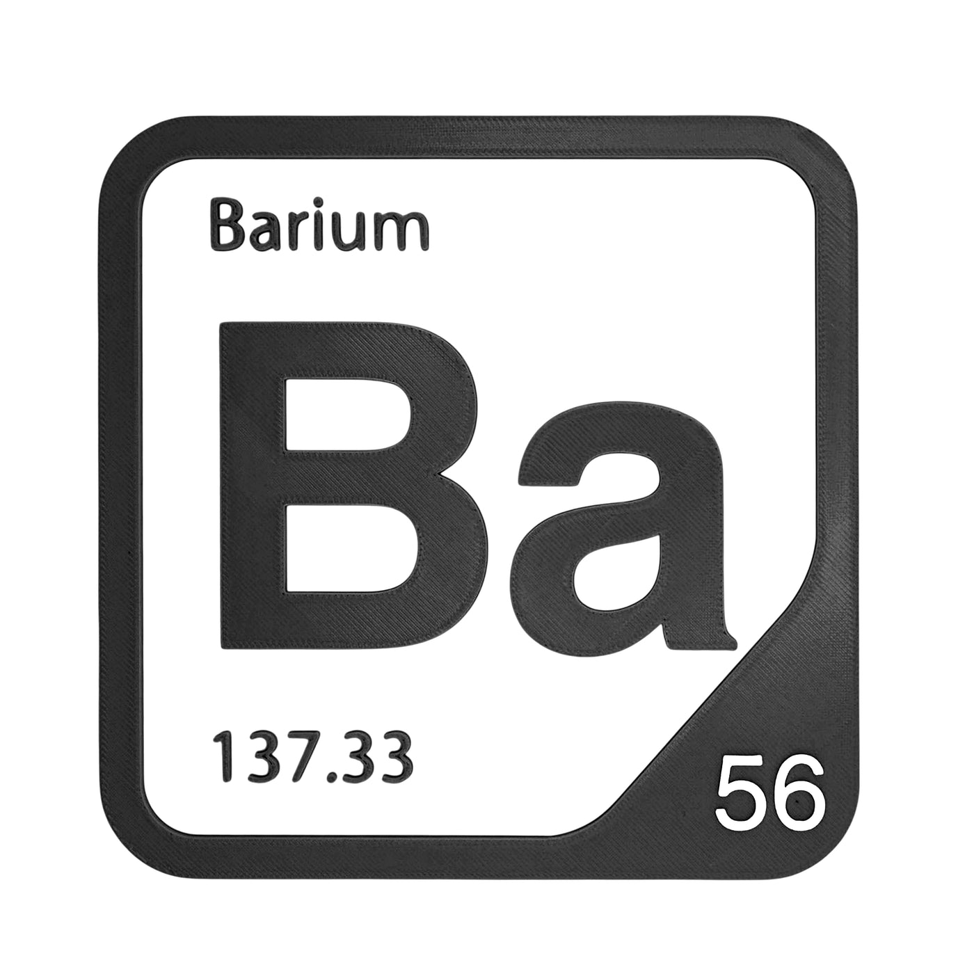 Barium periodic table Elemental Tile in Black