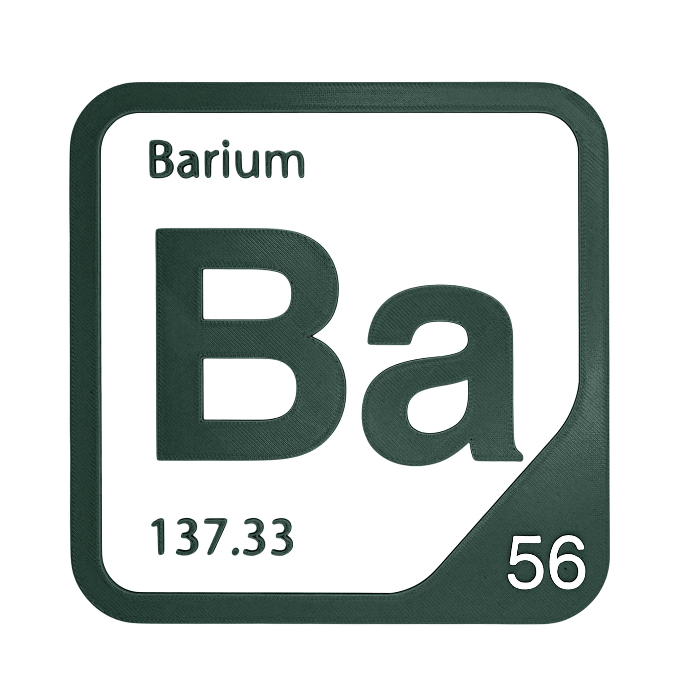 Barium periodic table Elemental Tile in Forest Green