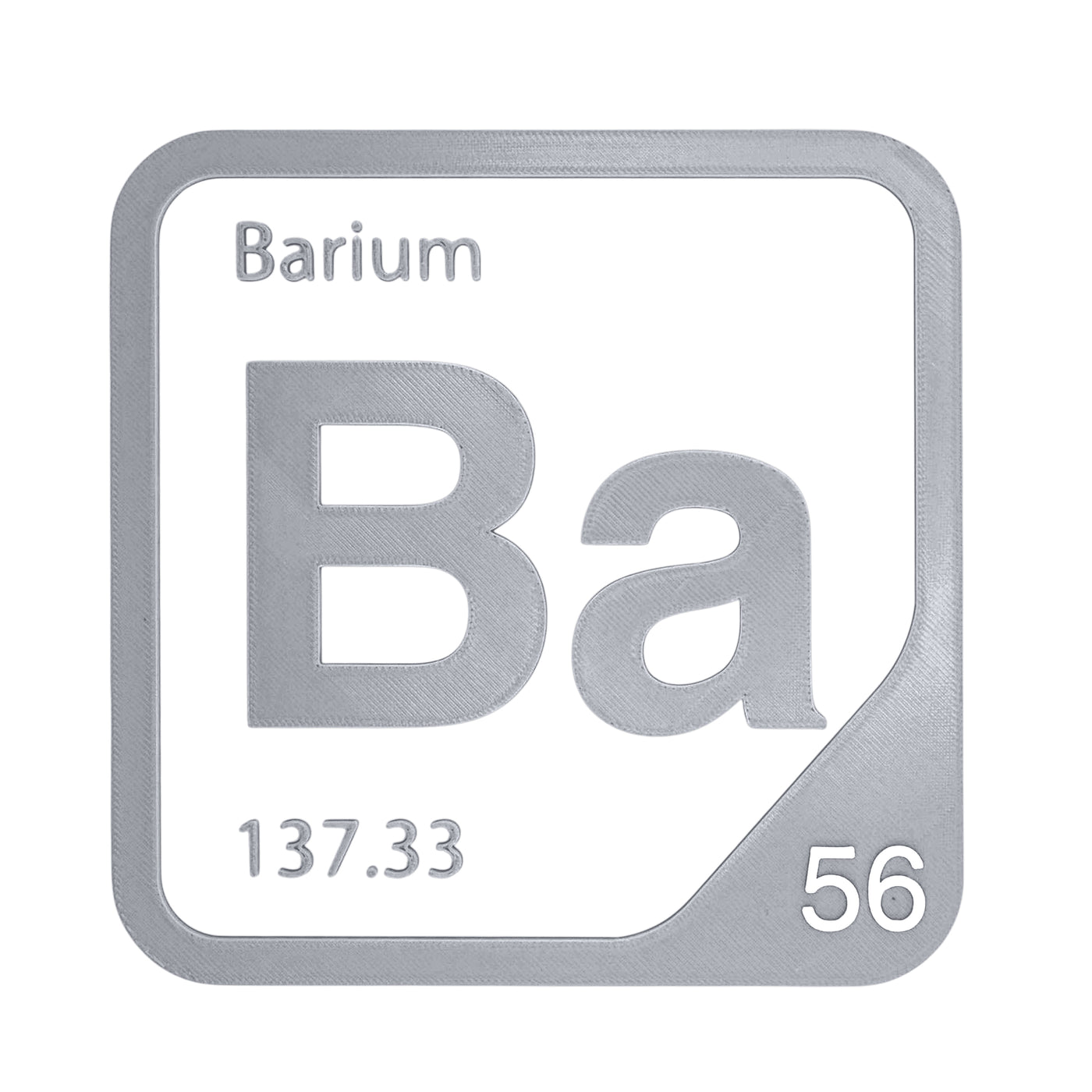 Barium periodic table Elemental Tile in Gray