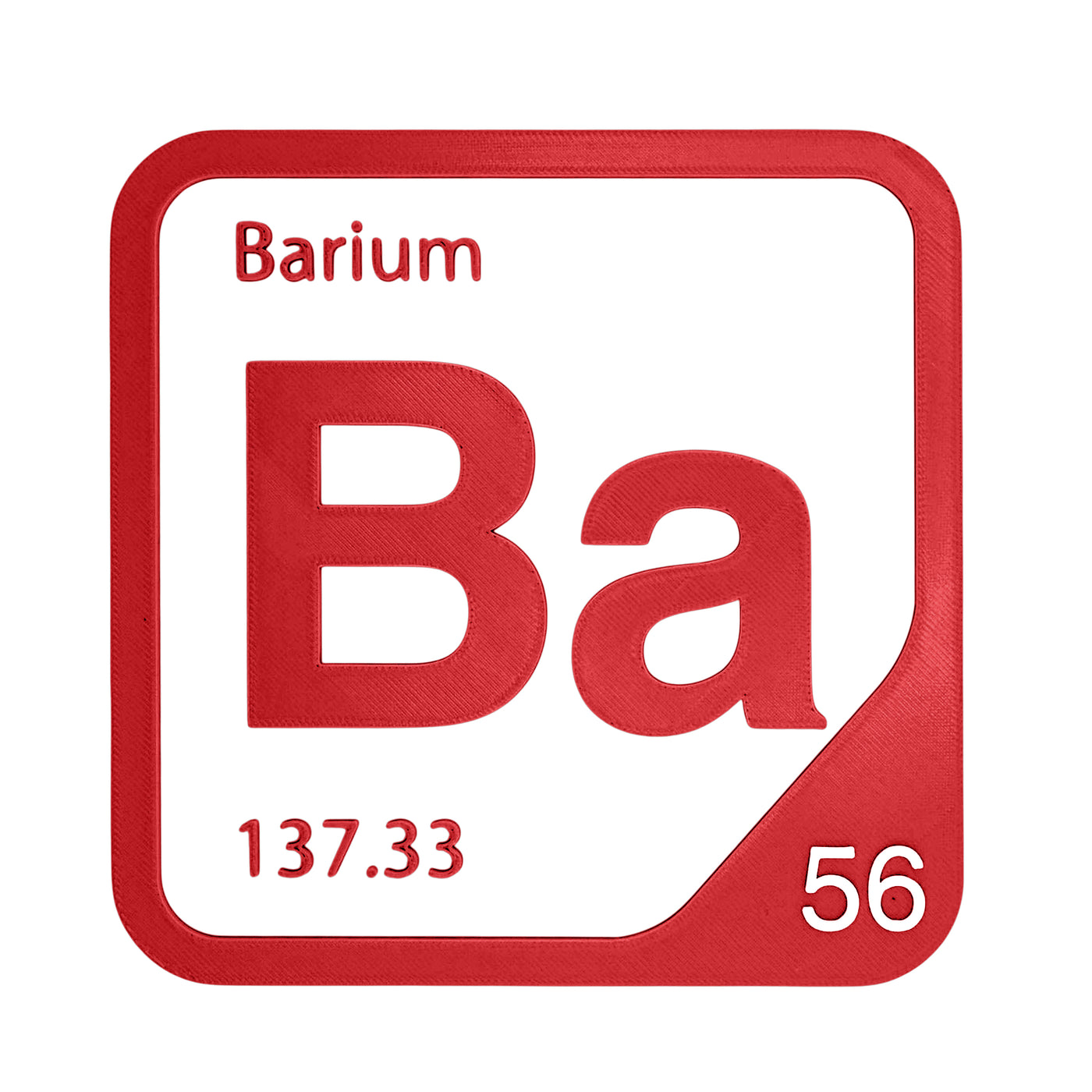 Barium periodic table Elemental Tile in Red