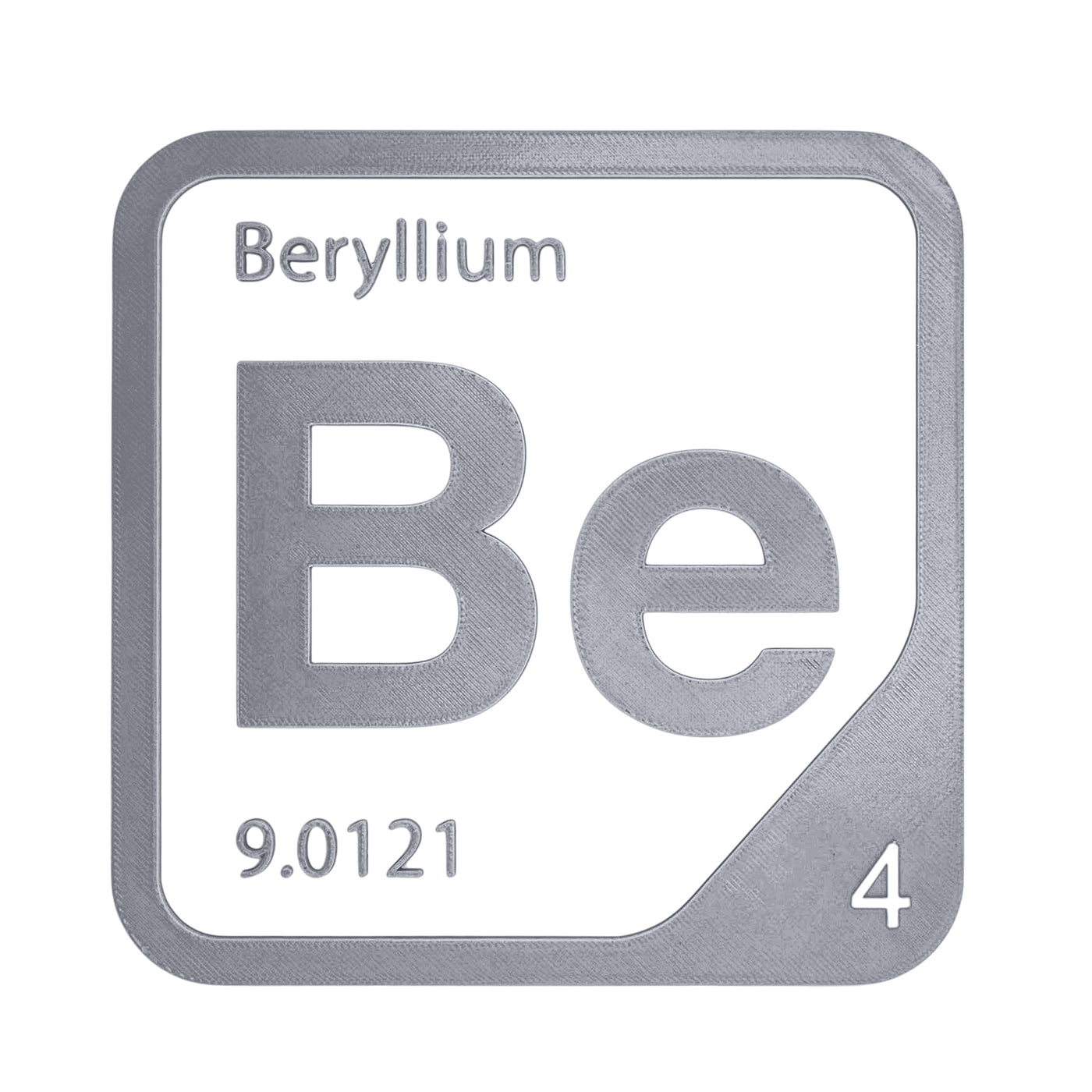 Beryllium periodic table Elemental Tile in Gray