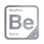 Beryllium periodic table Elemental Tile in Gray