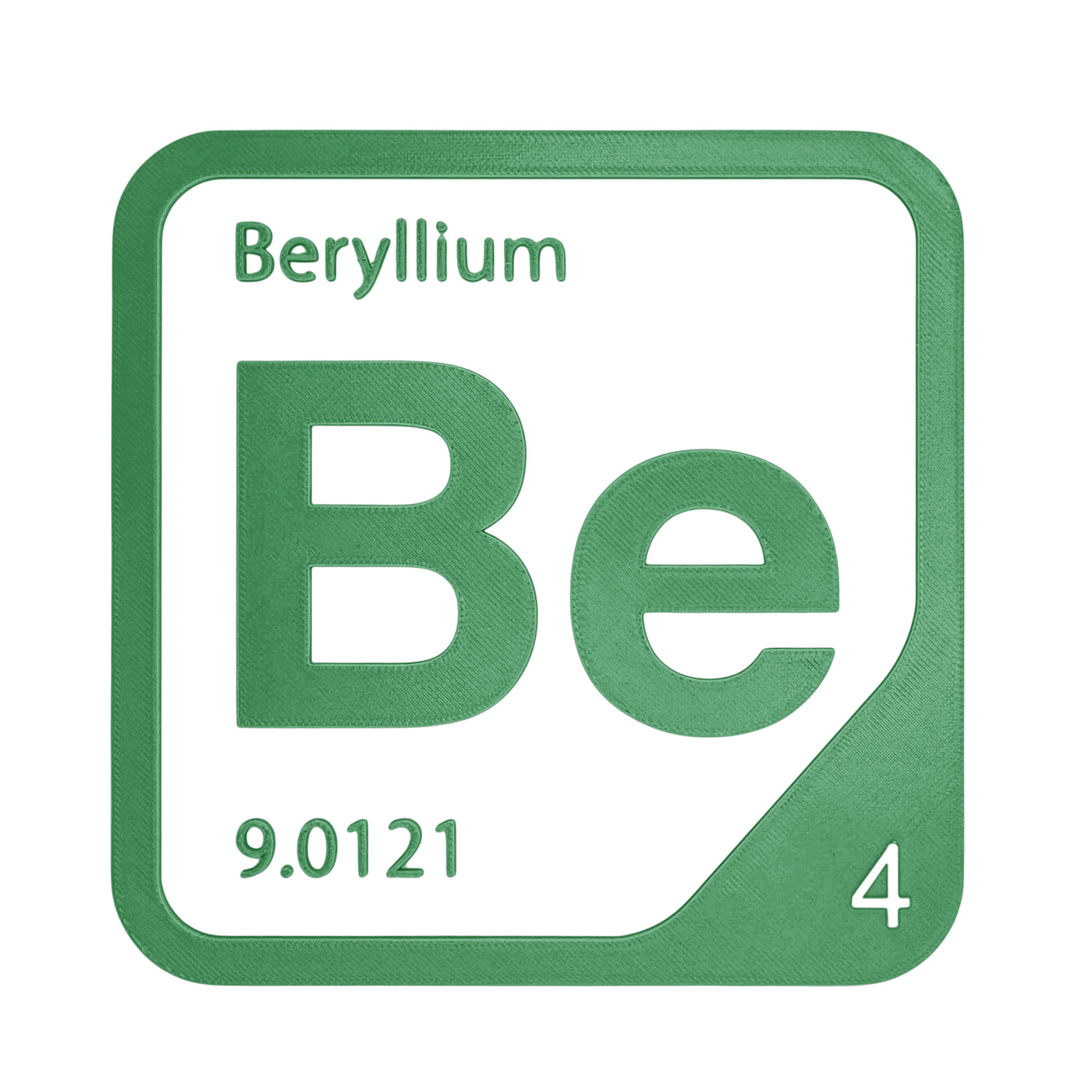 Beryllium periodic table Elemental Tile in Green