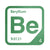 Beryllium periodic table Elemental Tile in Green
