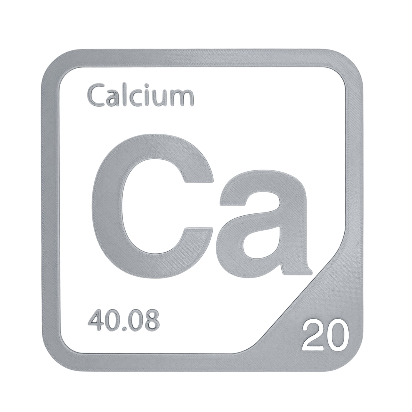 Calcium periodic table Elemental Tile in Gray