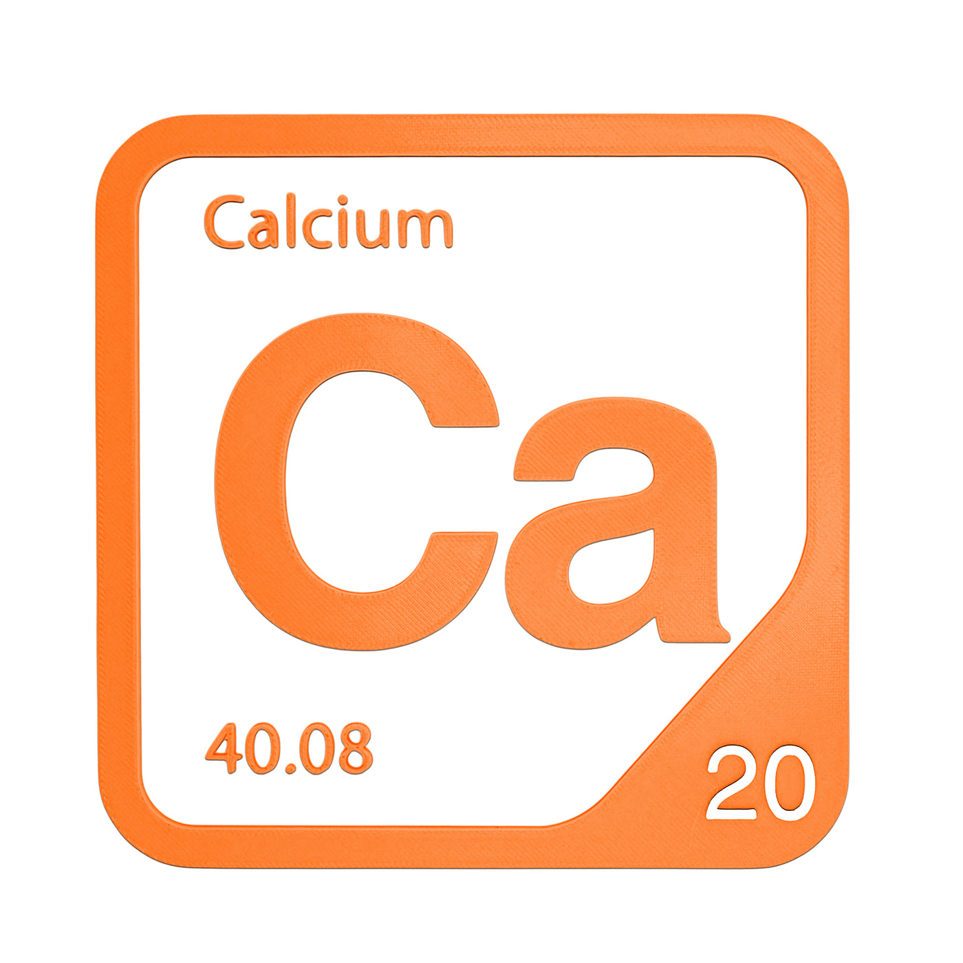 Calcium periodic table Elemental Tile in Orange