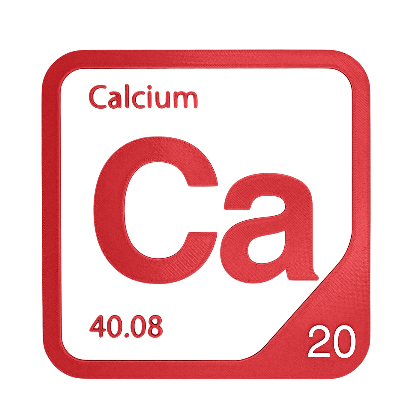 Calcium periodic table Elemental Tile in Red
