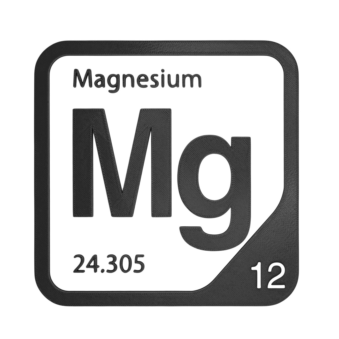 Magnesium periodic table Elemental Tile in Black