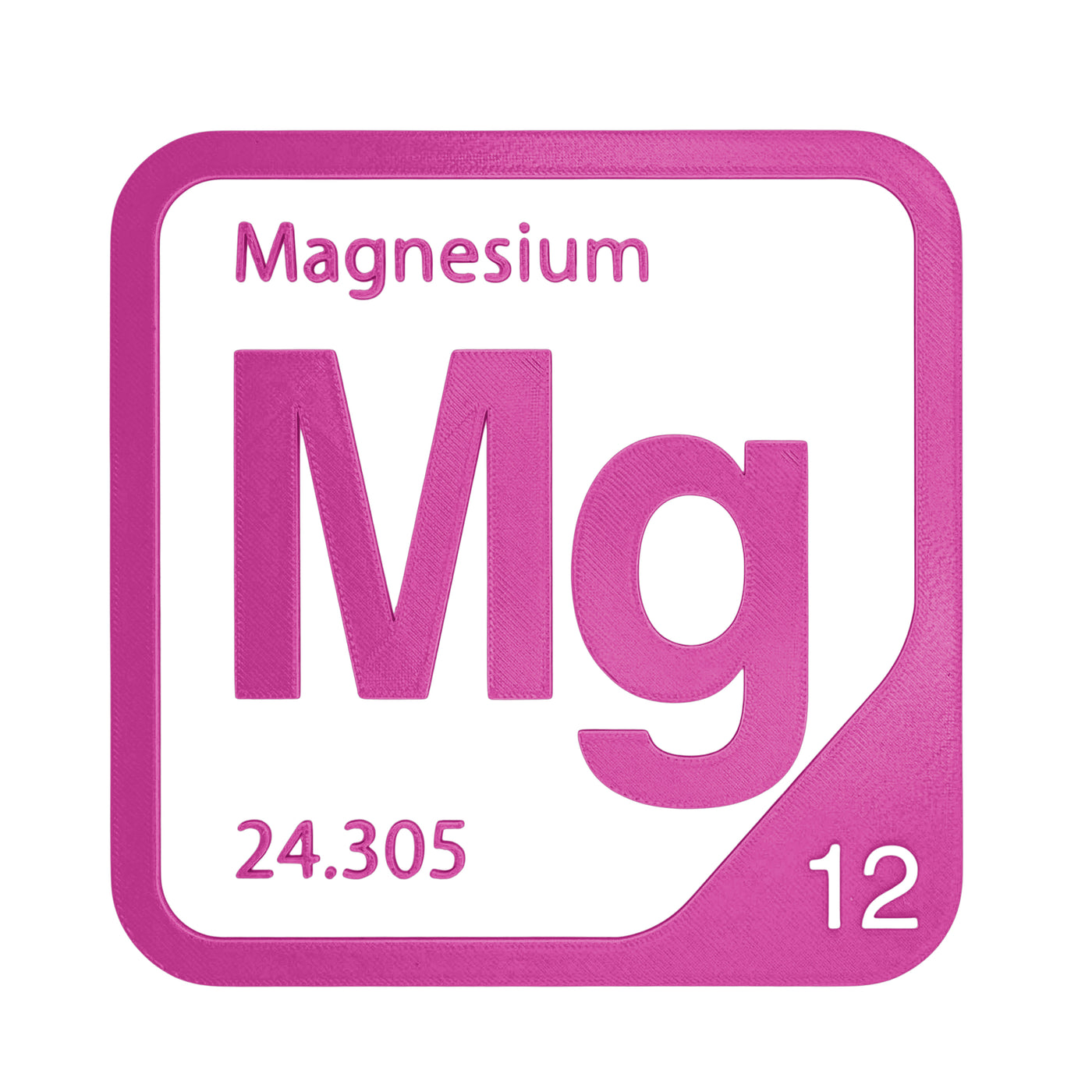 Magnesium periodic table Elemental Tile in Magenta