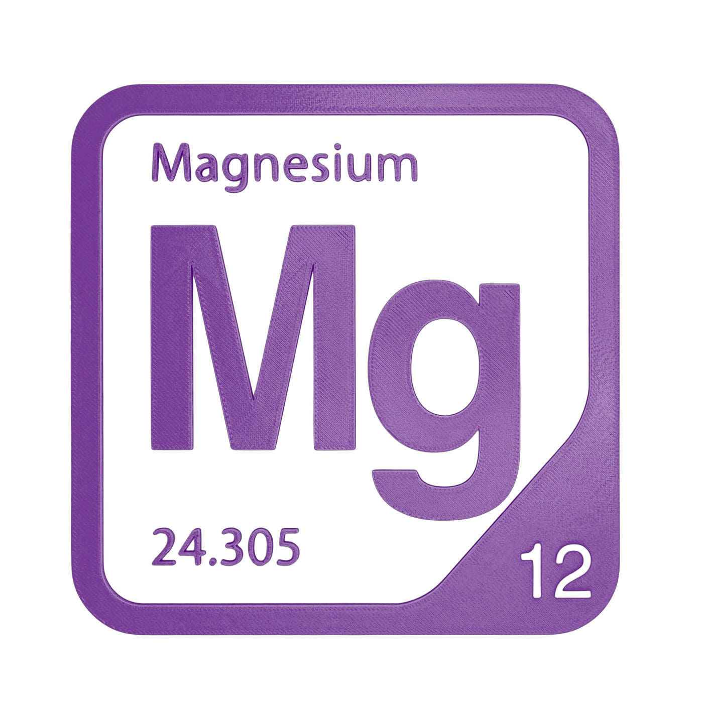 Magnesium periodic table Elemental Tile in Purple