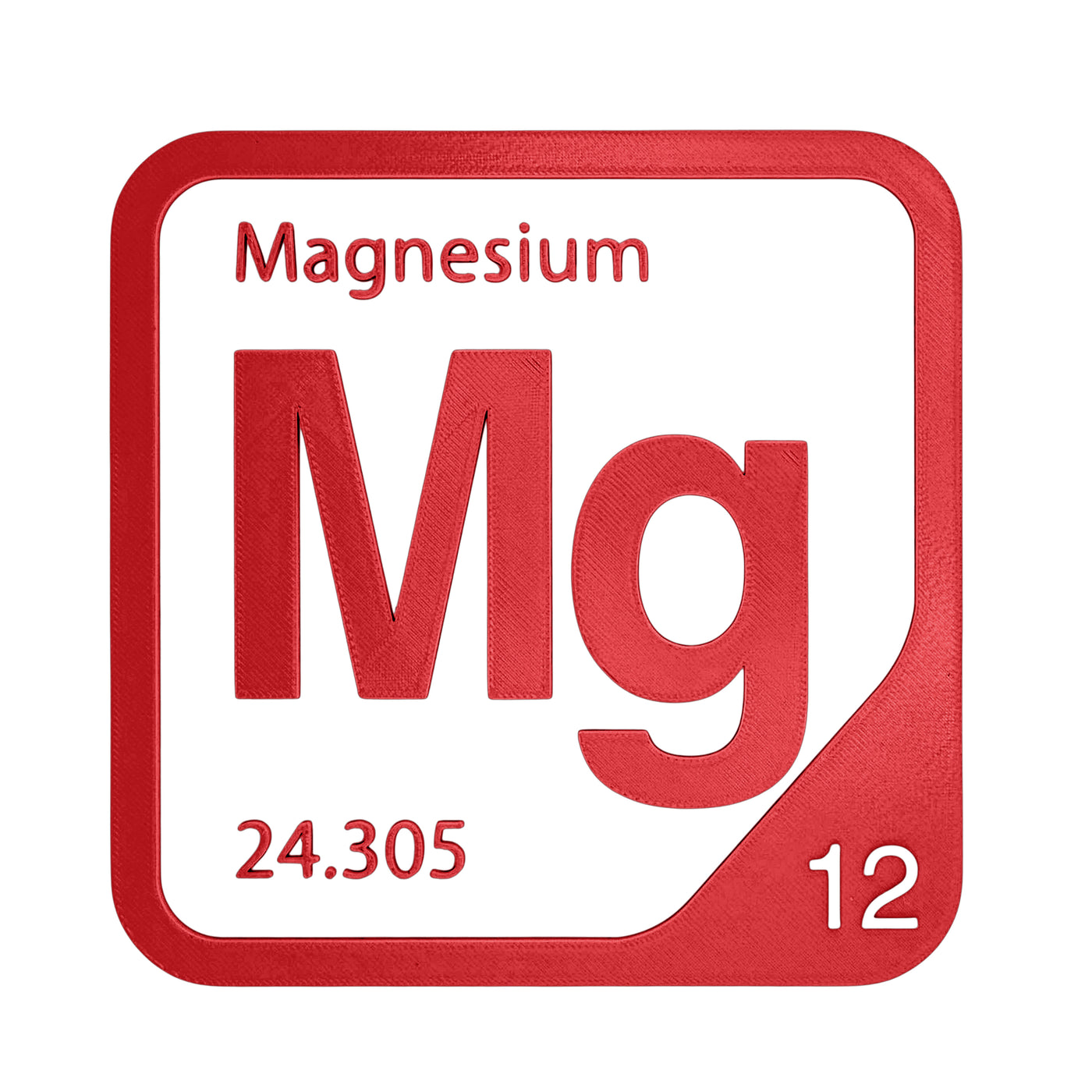 Magnesium periodic table Elemental Tile in Red
