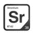 Strontium periodic table Elemental Tile in Black