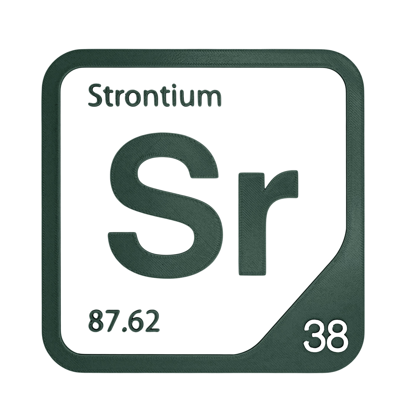 Strontium periodic table Elemental Tile in Forest Green