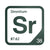 Strontium periodic table Elemental Tile in Forest Green