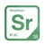 Strontium periodic table Elemental Tile in Green