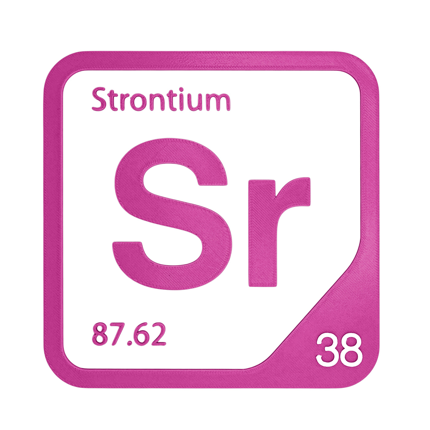 Strontium periodic table Elemental Tile in Magenta