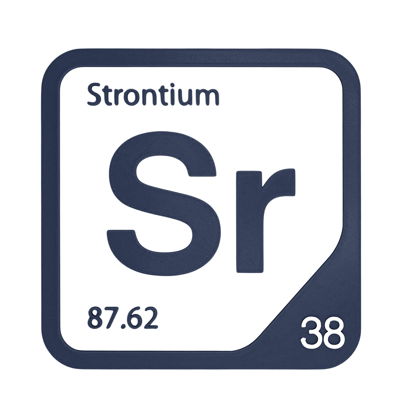 Strontium periodic table Elemental Tile in Navy Blue
